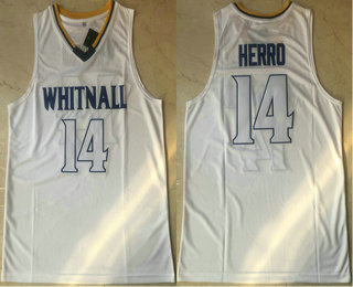 Men's Whitnall High School #14 Tyler Herro White Basketball Vintage Jersey