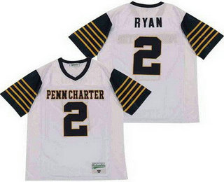 Men's William Penn Charter School Quakers #2 Matt Ryan White Football Jersey