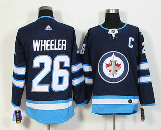 Men's Winnipeg Jets #26 Blake Wheeler Blue With C Patch 2017-2018 Hockey Adidas Stitched NHL Jersey