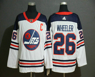 Men's Winnipeg Jets #26 Blake Wheeler White Breakaway Heritage Adidas Stitched NHL Jersey