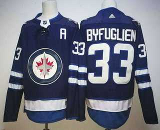 Men's Winnipeg Jets #33 Dustin Byfuglien Blue 2017-2018 Hockey Adidas Stitched NHL Jersey