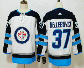 Men's Winnipeg Jets #37 Connor Hellebuyck White 2017-2018 Hockey Adidas Stitched NHL Jersey