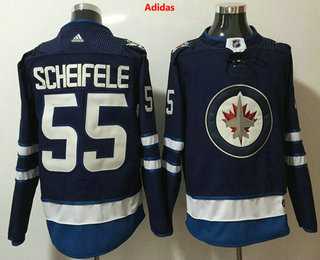 Men's Winnipeg Jets #55 Mark Scheifele Blue 2017-2018 Hockey Adidas Stitched NHL Jersey