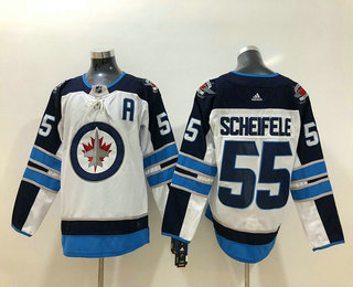 Men's Winnipeg Jets #55 Mark Scheifele White 2017-2018 Hockey Adidas Stitched NHL Jersey