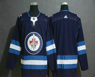 Men's Winnipeg Jets Blank Blue Drift Fashion Adidas Stitched NHL Jersey