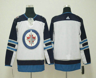 Men's Winnipeg Jets Blank White 2017-2018 Hockey Adidas Stitched NHL Jersey