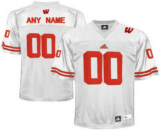 Men's Wisconsin Badgers Customized College Football Jersey - White