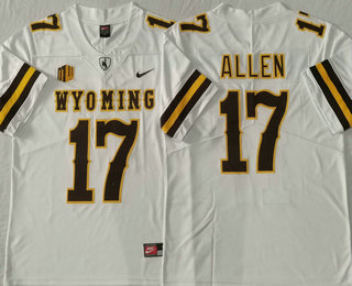 Men's Wyoming Cowboys #17 Josh Allen White Vapor Limited Stitched Nike Jersey