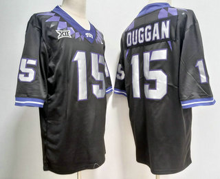 Mens TCU Horned Frogs #15 Max Duggan 2022 Black 2022 Vapor Untouchable Limited Stitched Nike Jersey