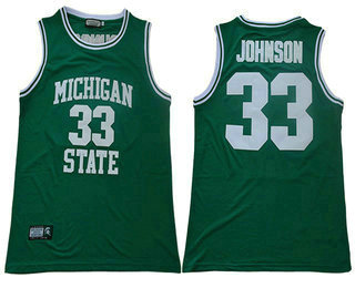 Michigan State Spartans #33 Magic Johnson Green Jersey