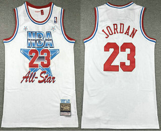 NBA 1992 All-Star #23 Michael Jordan White Hardwood Classics Soul Swingman Throwback Jersey