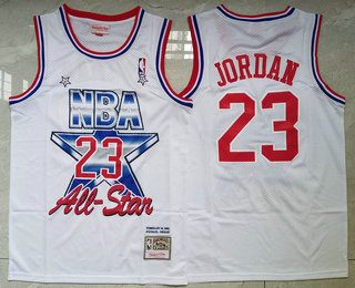 NBA 1992 All-Star #23 Michael Jordan White Hardwood Classics Soul Swingman Throwback Jersey