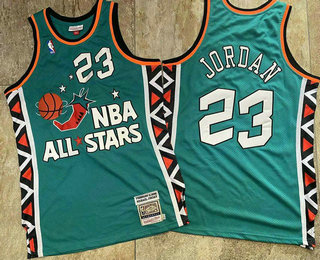 NBA 1996 All-Star #23 Michael Jordan Green AU Throwback Jersey