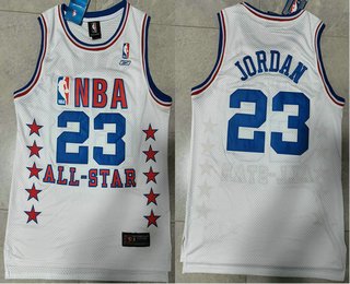 NBA 2003 All-Star #23 Michael Jordan White Hardwood Classics Soul Swingman Throwback Jersey 01