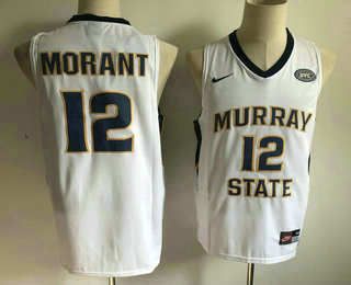 NCAA Murray State #12 Ja Morant Basketball White Men Jersey