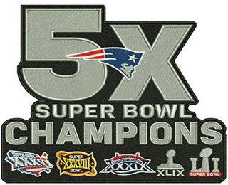 NFL Super Bowl Champs New England Patriots 5X Champions Patch