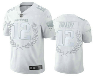 New England Patriots #12 Tom Brady Men''s Nike Platinum NFL MVP Limited Edition Jersey