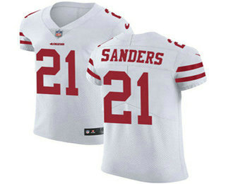 Nike 49ers #21 Deion Sanders White Men's Stitched NFL Vapor Untouchable Elite Jersey