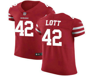 Nike 49ers #42 Ronnie Lott Red Team Color Men's Stitched NFL Vapor Untouchable Elite Jersey