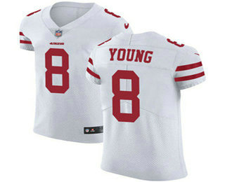 Nike 49ers #8 Steve Young White Men's Stitched NFL Vapor Untouchable Elite Jersey