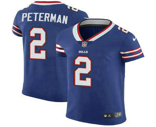 Nike Bills #2 Nathan Peterman Royal Blue Team Color Men's Stitched NFL Vapor Untouchable Elite Jersey