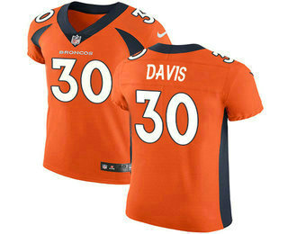 Nike Broncos #30 Terrell Davis Orange Team Color Men's Stitched NFL Vapor Untouchable Elite Jersey