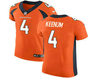 Nike Broncos #4 Case Keenum Orange Team Color Men's Stitched NFL Vapor Untouchable Elite Jersey