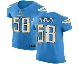 Nike Chargers #58 Uchenna Nwosu Electric Blue Alternate Men's Stitched NFL Vapor Untouchable Elite Jersey