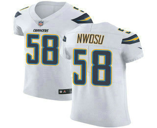 Nike Chargers #58 Uchenna Nwosu White Men's Stitched NFL Vapor Untouchable Elite Jersey