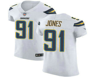 Nike Chargers #91 Justin Jones White Men's Stitched NFL Vapor Untouchable Elite Jersey