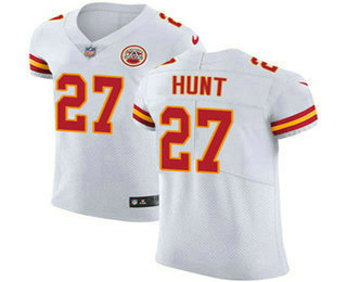 Nike Chiefs #27 Kareem Hunt White Men's Stitched NFL Vapor Untouchable Elite Jersey