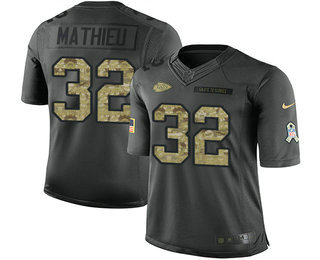 Nike Chiefs #32 Tyrann Mathieu Black Men's Stitched NFL Limited 2016 Salute To Service Jersey