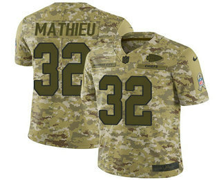 Nike Chiefs #32 Tyrann Mathieu Camo Men's Stitched NFL Limited 2018 Salute To Service Jersey