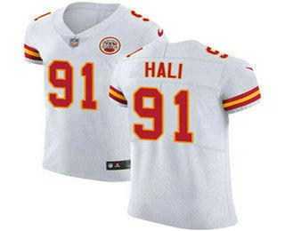 Nike Chiefs #91 Tamba Hali White Men's Stitched NFL Vapor Untouchable Elite Jersey