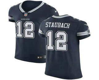 Nike Cowboys #12 Roger Staubach Navy Blue Team Color Men's Stitched NFL Vapor Untouchable Elite Jersey