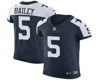 Nike Cowboys #5 Dan Bailey Navy Blue Thanksgiving Men's Stitched NFL Vapor Untouchable Throwback Elite Jersey