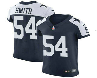 Nike Cowboys #54 Jaylon Smith Navy Blue Thanksgiving Men's Stitched NFL Vapor Untouchable Throwback Elite Jersey