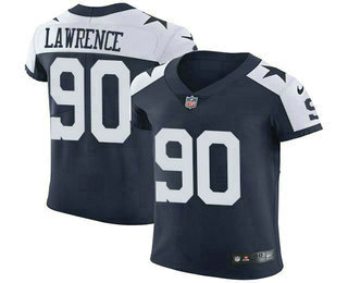 Nike Cowboys #90 Demarcus Lawrence Navy Blue Thanksgiving Men's Stitched NFL Vapor Untouchable Throwback Elite Jersey