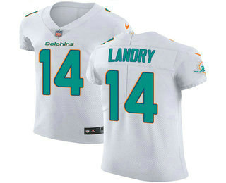 Nike Dolphins #14 Jarvis Landry White Men's Stitched NFL Vapor Untouchable Elite Jersey