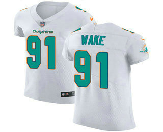 Nike Dolphins #91 Cameron Wake White Men's Stitched NFL Vapor Untouchable Elite Jersey