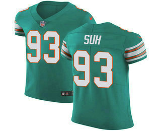 Nike Dolphins #93 Ndamukong Suh Aqua Green Alternate Men's Stitched NFL Vapor Untouchable Elite Jersey