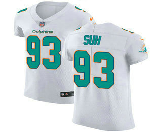 Nike Dolphins #93 Ndamukong Suh White Men's Stitched NFL Vapor Untouchable Elite Jersey