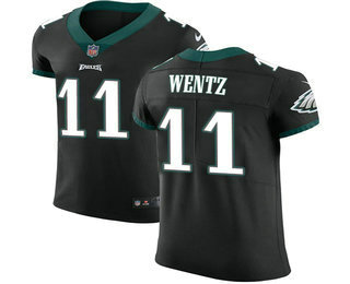 Nike Eagles #11 Carson Wentz Black Alternate Men's Stitched NFL Vapor Untouchable Elite Jersey