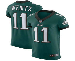 Nike Eagles #11 Carson Wentz Midnight Green Team Color Men's Stitched NFL Vapor Untouchable Elite Jersey