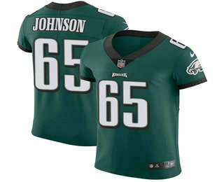 Nike Eagles #65 Lane Johnson Midnight Green Team Color Men's Stitched NFL Vapor Untouchable Elite Jersey