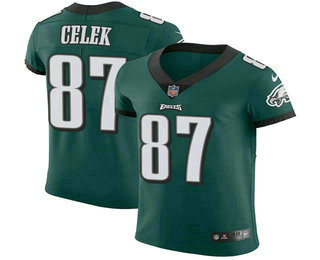 Nike Eagles #87 Brent Celek Midnight Green Team Color Men's Stitched NFL Vapor Untouchable Elite Jersey