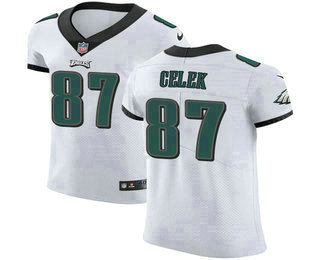 Nike Eagles #87 Brent Celek White Men's Stitched NFL Vapor Untouchable Elite Jersey