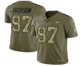 Nike Eagles #97 Malik Jackson Olive Camo Men's Stitched NFL Limited 2017 Salute To Service Jersey