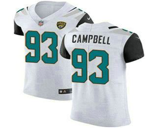 Nike Jaguars #93 Calais Campbell White Men's Stitched NFL Vapor Untouchable Elite Jersey