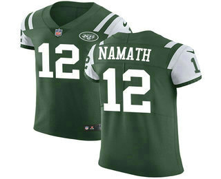 Nike Jets #12 Joe Namath Green Team Color Men's Stitched NFL Vapor Untouchable Elite Jersey